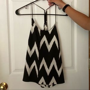Black and white tank top.